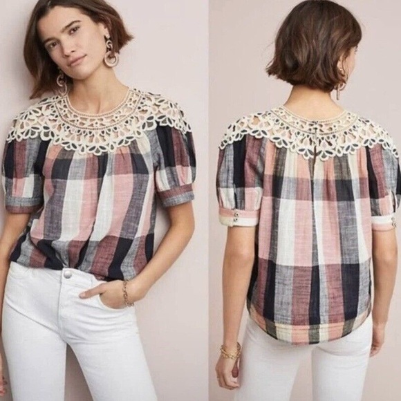 Anthropologie Top with Lace Detail - Picture 2 of 4